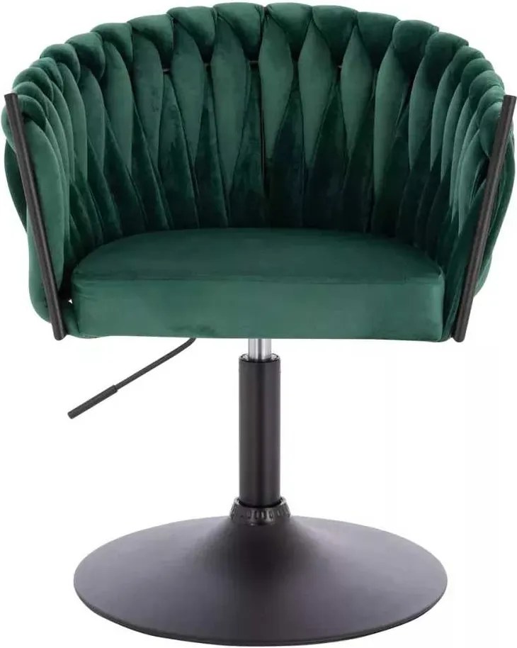 LuxuryForm DESIGN Stolička NORDEN VELUR na čiernom tanieri - zelená