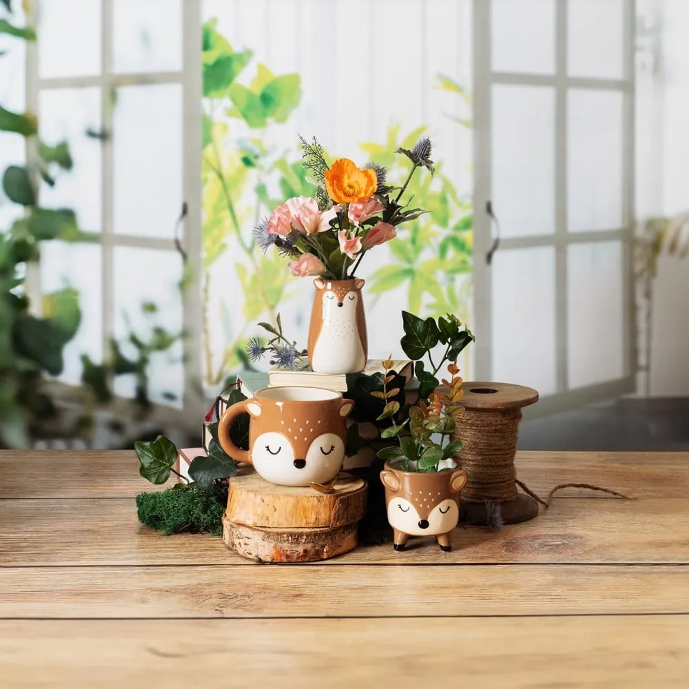 Hnedá váza z dolomitu (výška 10 cm) Deer – Sass & Belle
