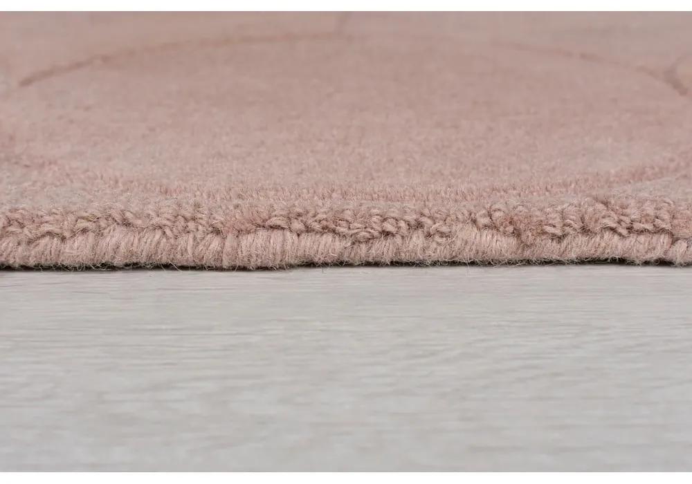 Ružový koberec z vlny Flair Rugs Gigi, 160 × 230 cm