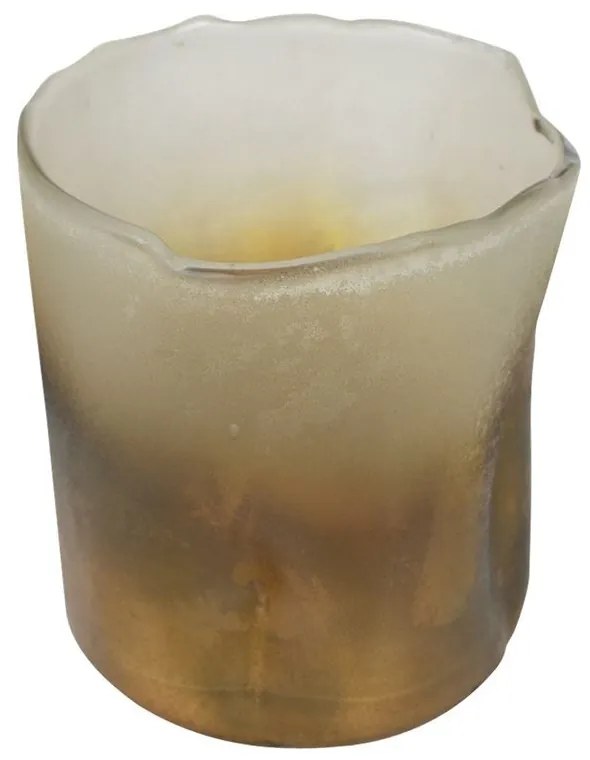 Sklenený svietnik s jantárovým nádychom - Ø 12,5 * 12,5cm