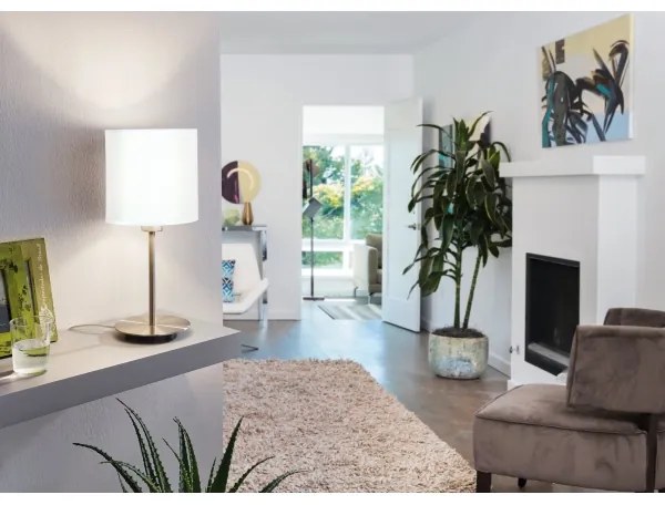 Eglo 54744 - Stolná lampa ANADIA 1xE14/40W/230V biela/matný chróm