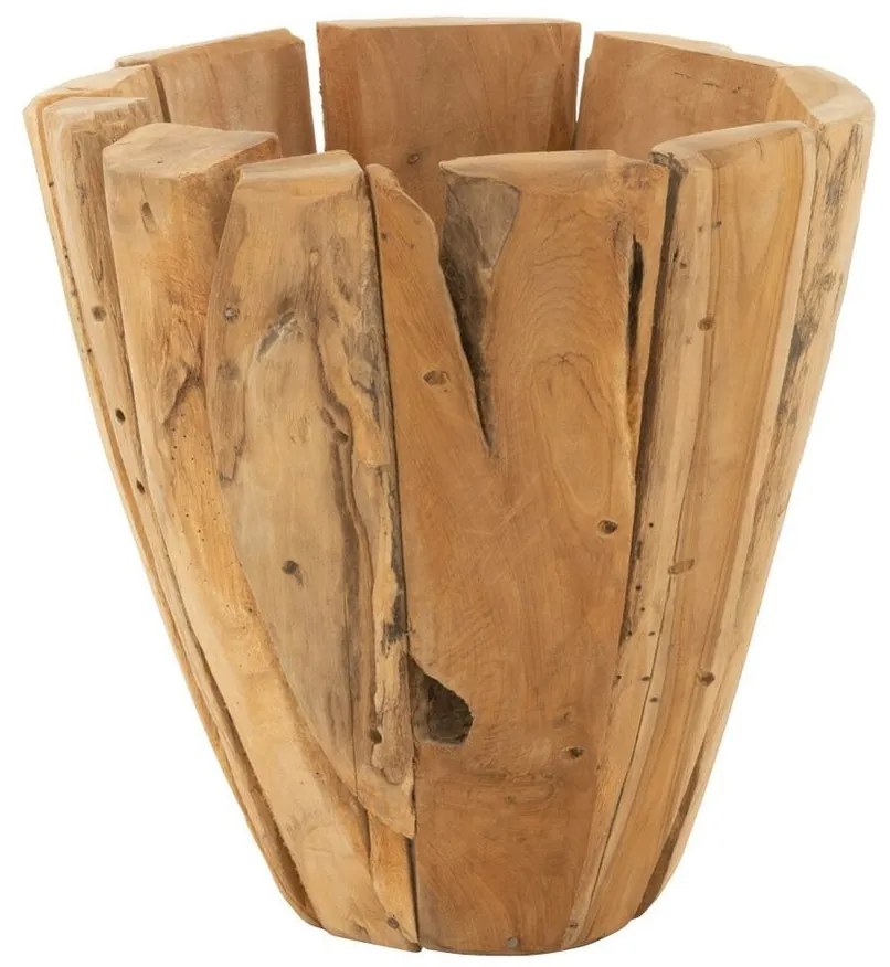 Drevený obal na kvetináč z tíkového dreva Jack - Ø 35*40 cm