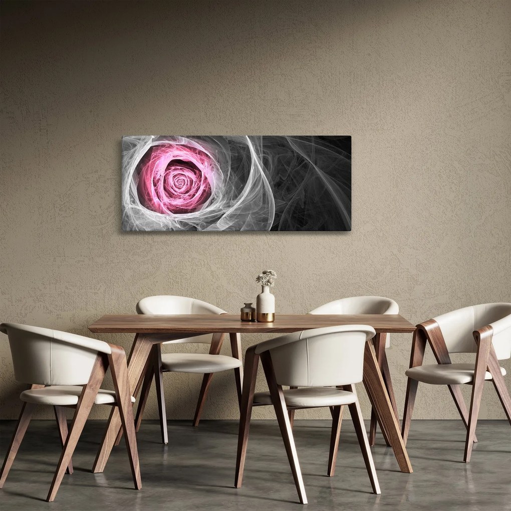Obraz - Abstraktné ruže, fuchsiová (120x50 cm)