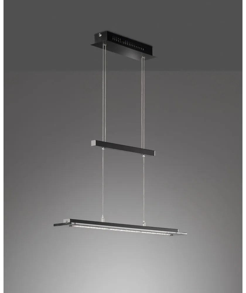 Čierne kovové LED stmievateľné závesné svietidlo Tenso – Fischer &amp; Honsel