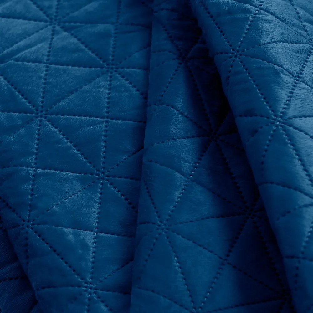 Modrý pléd cez posteľ AmeliaHome Laila Royal, 260 x 240 cm