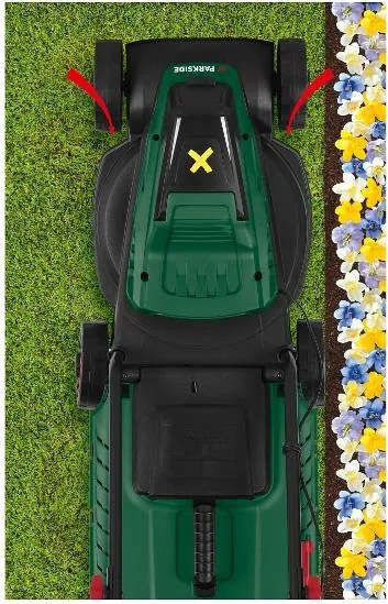 Parkside®  Aku kosačka na trávu 20 V Parm 20 A1 + Smart akumulátor 20 V/4 Ah + Rýchlonabíjačka akumulátora 20 V/4,5 A  (800012836)