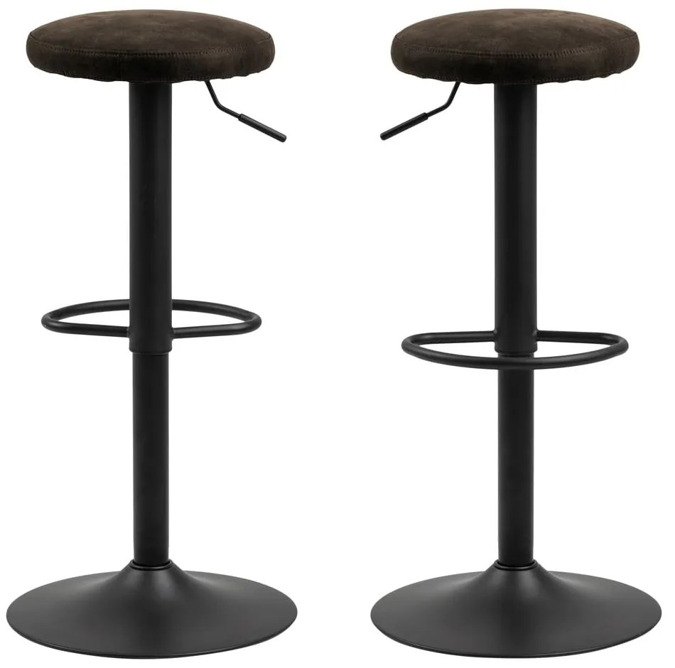 Sivá čalúnená barová stolička s nastaviteľnou výškou (výška sedadla 62 cm) Finch – Actona