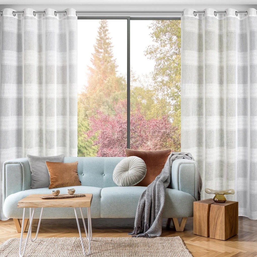 ZÁVES NA KRÚŽKOCH AGATA 140X250 CM BIELA