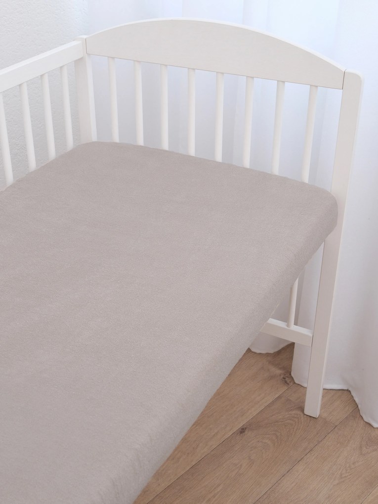 Froté plachta do postieľky 60 × 120 cm - cappuccino