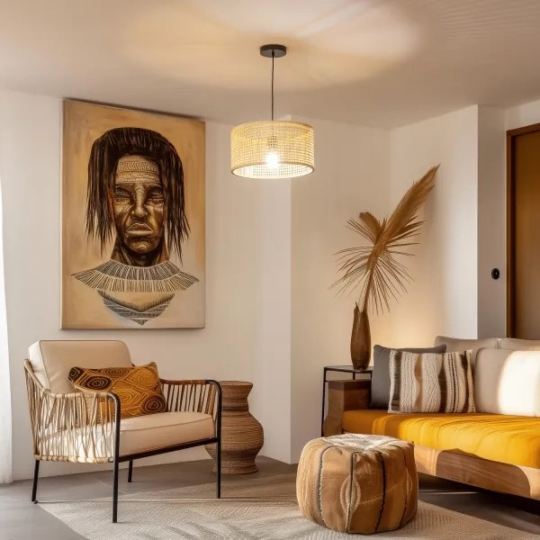 Brilagi - LED závesný luster CERIA BOHO na lanku 1xE27/40W/230V priemer 25 cm, bambus