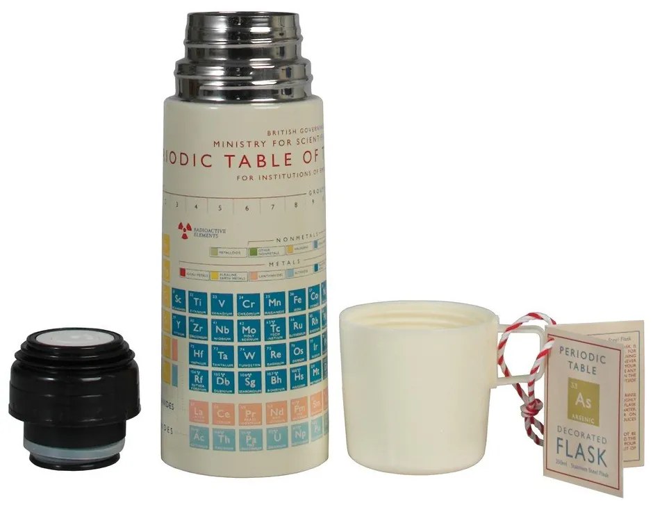 Krémová detská termoska 350 ml Periodic Table – Rex London