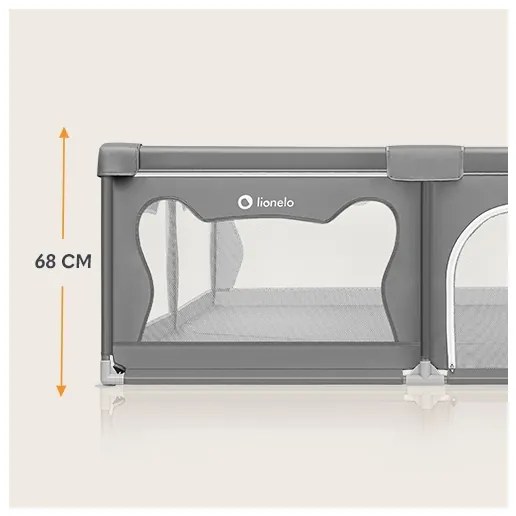 Lionelo - Hracia ohrádka WILLOW XL šedá