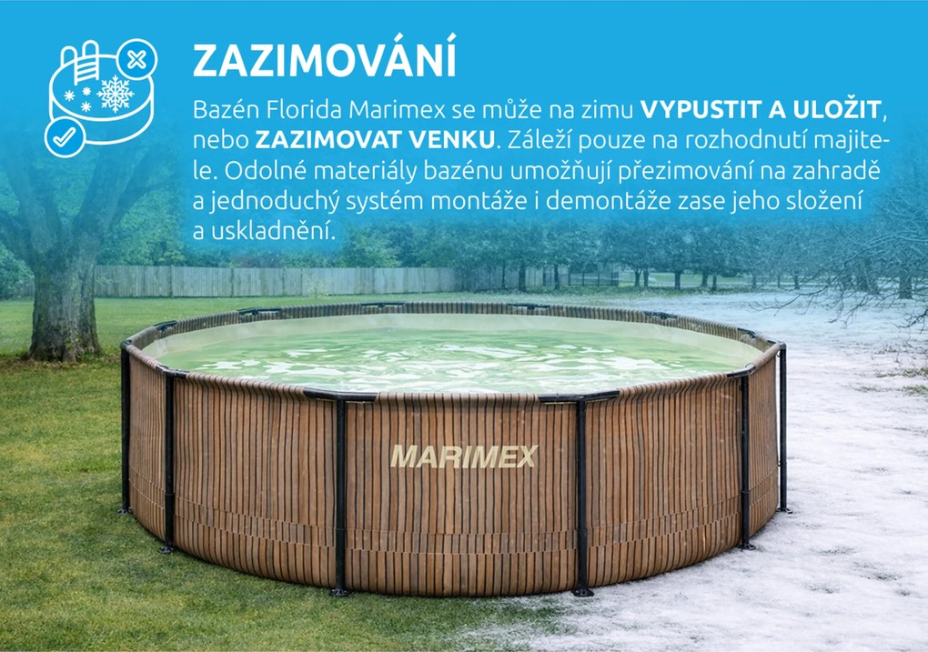 Marimex | Bazén Marimex Florida 4,57 x1,32 m so zabudovaným skimmerom - motív TEAK | 10340322