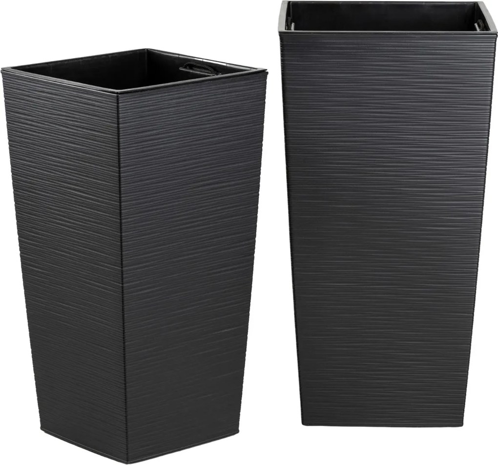 PLASTOVÝ KVETINÁČ PORTO RIFLO 57X29,5X29,5 CM ČIERNA
