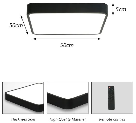 Brilagi -LED Stmievateľné svietidlo POOL SQUARE LED/48W/230V 3000-6000K 50x50 cm čierna +DO