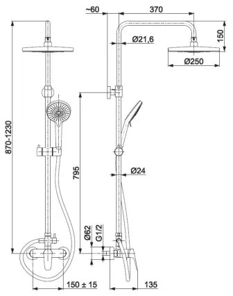 KFA Armatura 5556-910-00 - Sprchová sada s batériou OTAVA lesklý chróm