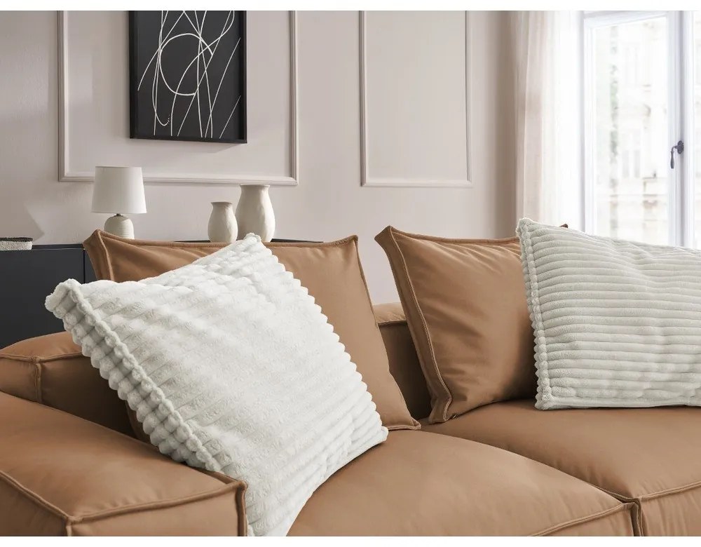 Hnedá pohovka z imitácie kože 260 cm Boheme – Bobochic Paris