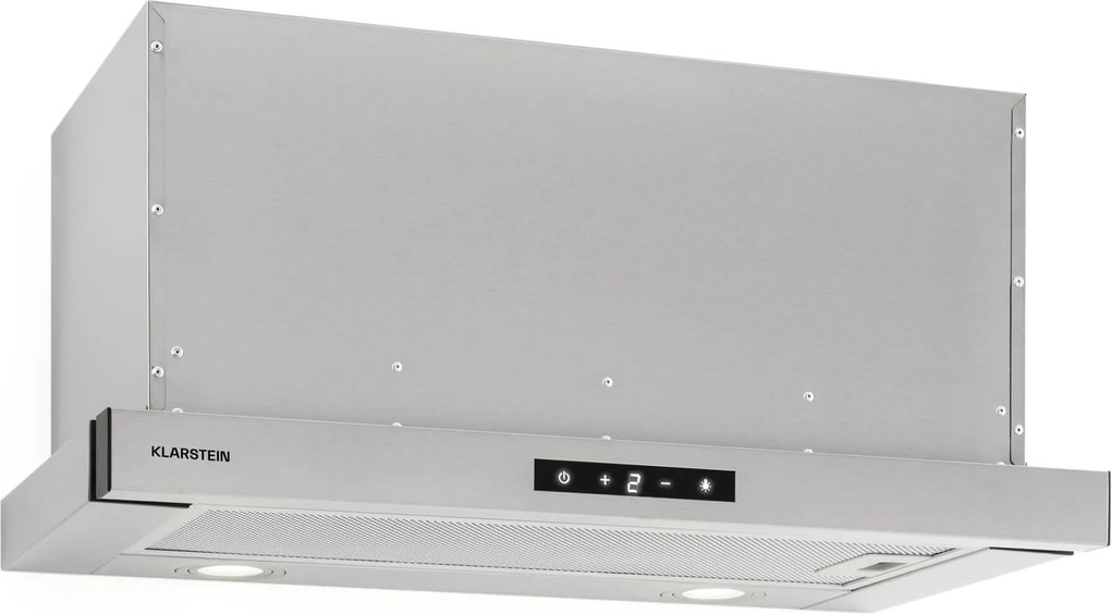 Klarstein Vinea, digestor, 60 cm, vstavaný, 610 m³/h, plochá konštrukcia, strieborný