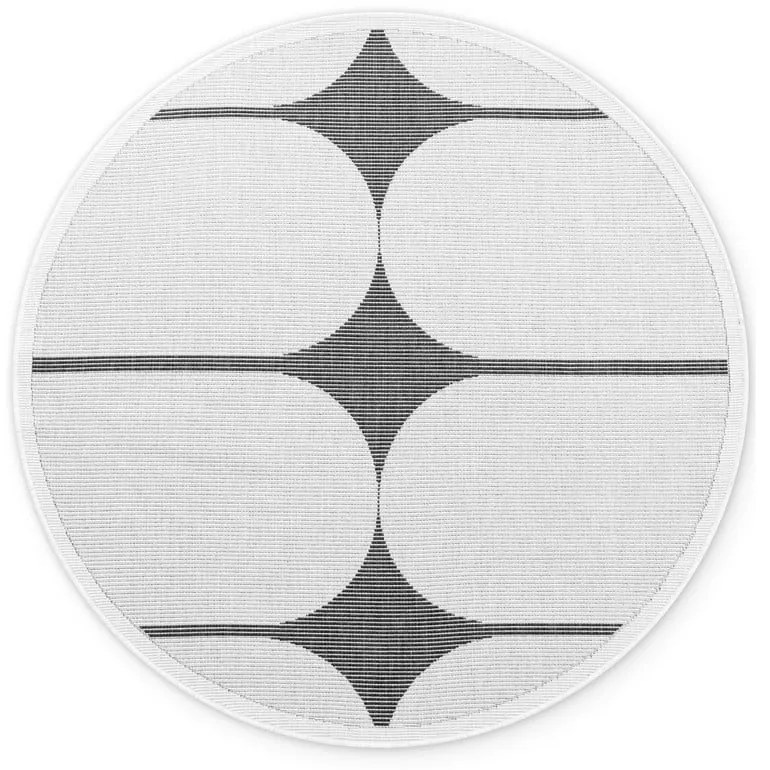 Čierno-biely okrúhly vnútorný a vonkajší koberec ø 160 cm Duet Bowen – NORTHRUGS