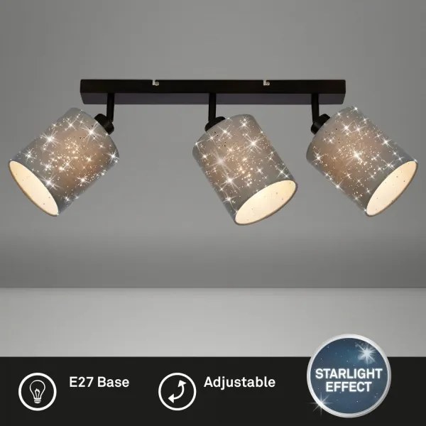 Briloner 2078-034 - Bodové svietidlo SPOTLIGHT 3xE27/25W/230V šedá/čierna