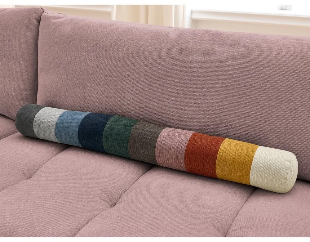 Ružová rozkladacia/s úložným priestorom rohová pohovka (ľavý roh/do L) Fuji – Bobochic Paris