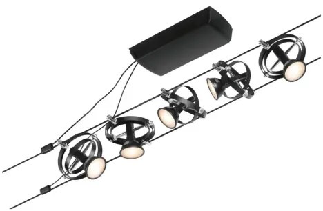 Paulmann 94440 - SADA 5xGU5,3/10W Bodové svietidlo CARDAN 230V čierna