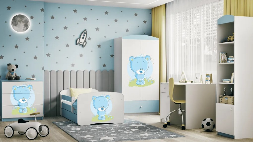 Detská posteľ Babydreams medvedík modrá
