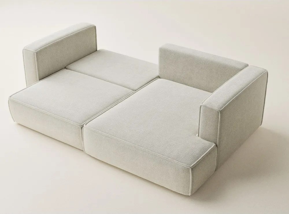 Krémovobiela ženilková rozkladacia/s úložným priestorom rohová pohovka (pravý roh/s leňoškou) Velto – Maison de Rêve