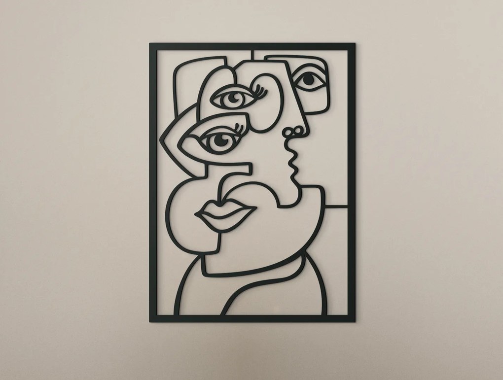 drevko Kubistický obraz na stenu Oči Rozmer obrazu: 44 x 32,5 cm, Farba dekorácie: Čierna