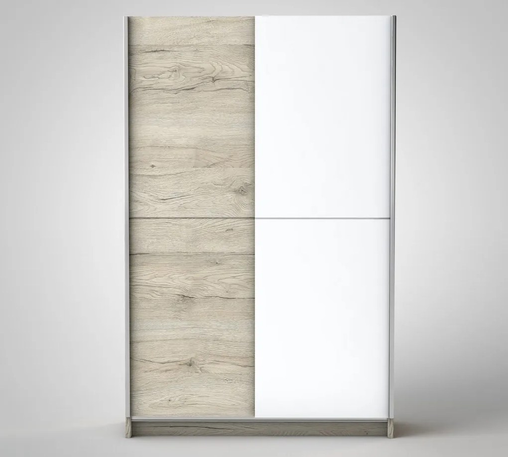 Šatníková skriňa Heimo, 125 cm, dub san remo/biela