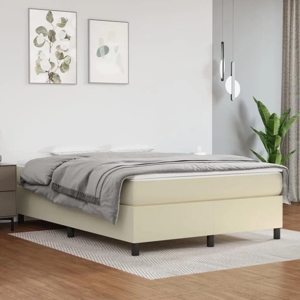 Boxspring posteľ s matracom krémová 140x200 cm umelá koža 3144610