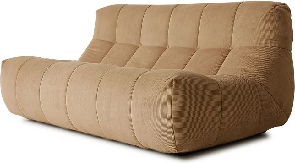 Hnedá manžestrová penová leňoška Lazy Lounge - 105*105*75 cm