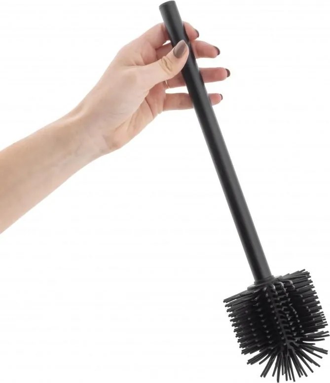 Erga Halika, náhradná WC kefa so silikónovou hlavou, 34 cm, čierna, ERG-YKA-V.WCZ-HALIKA-SILKA-BLK