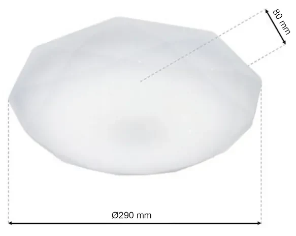 Stropné LED svietidlo Hex, 1x LED 12w, 4000k, (fi 29 cm), w