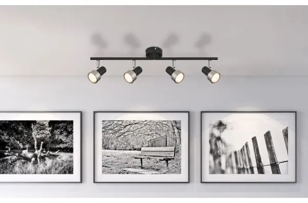 Globo 57917-4N - Bodové svietidlo  MASON 4xGU10/25W/230V čierna/strieborná