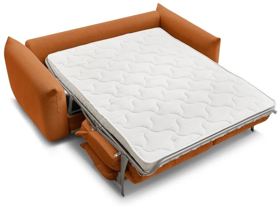 Oranžová rozkladacia pohovka 214 cm Ernest – Bobochic Paris