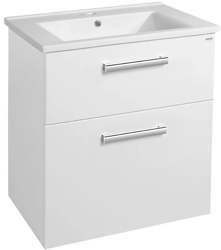 Aqualine Aqualine, VEGA umývadlová skrinka 62x72,6x43,8 cm, 2xzásuvka, biela, VG063