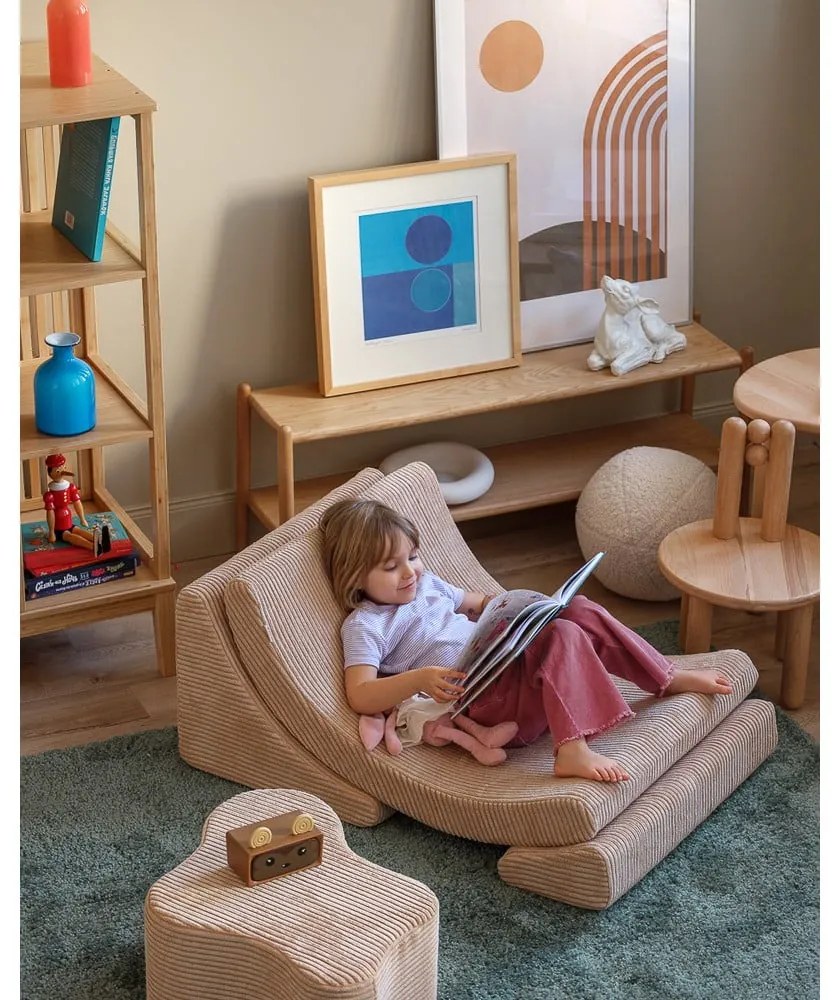 Svetlohnedý menčestrový detský puf Cloud – Wigiwama