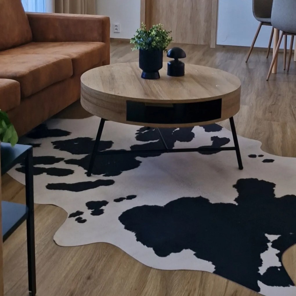 Obsession, Kusový koberec Toledo 190 black white, 155x190 tvar kožušiny, čiernobiela, chodba / predsieň