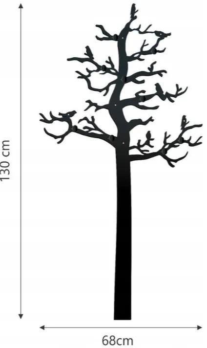 Vešiak strom s vtáčikmi 130 čierna