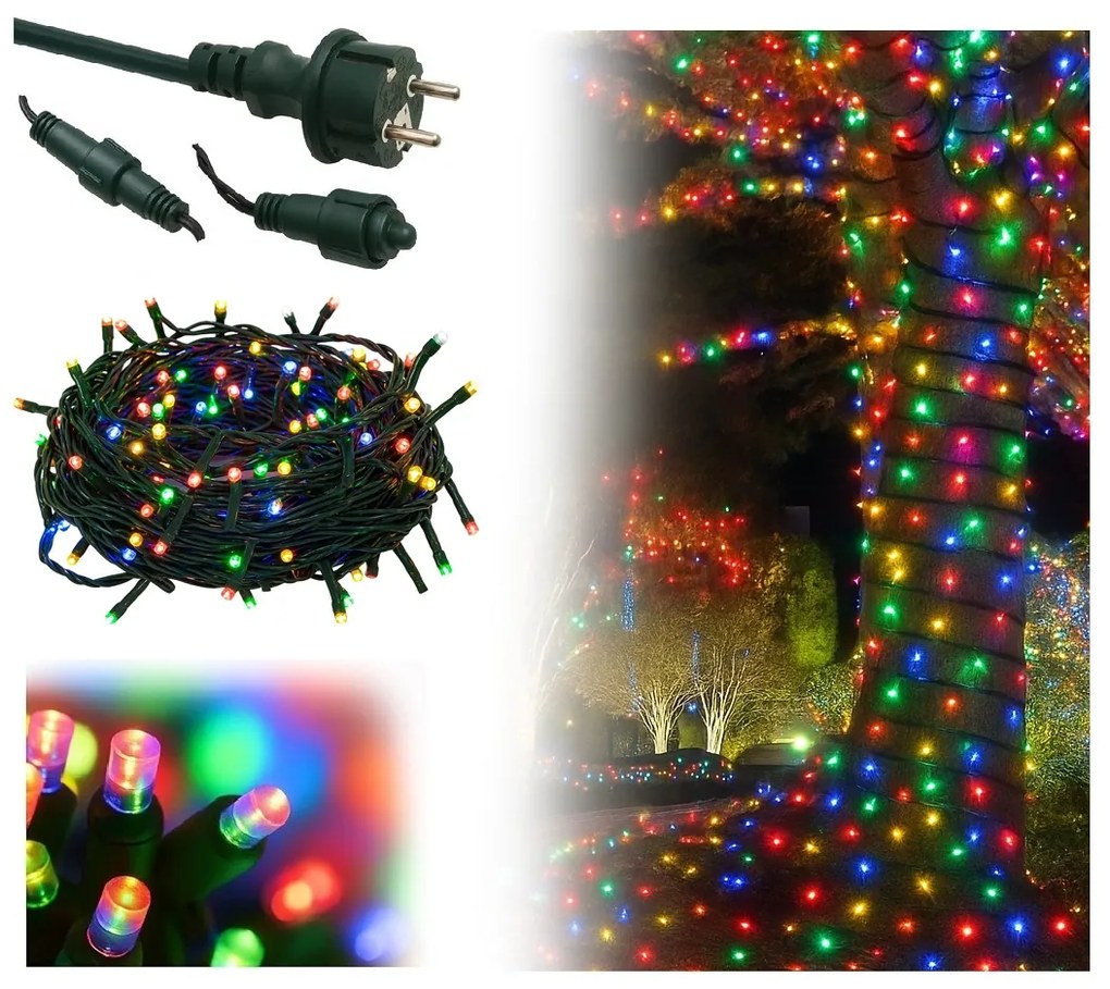 Vianočné svetielka vonkajšie FLASH multicolor 1000 LED