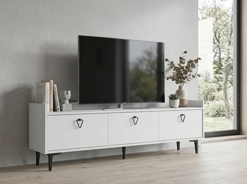 TV stolík PIENA 160 cm, biely