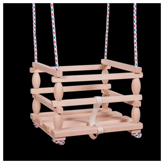 Hojdačka Baby drevená 33x30cm nosnosť 80kg v sáčku 6m +