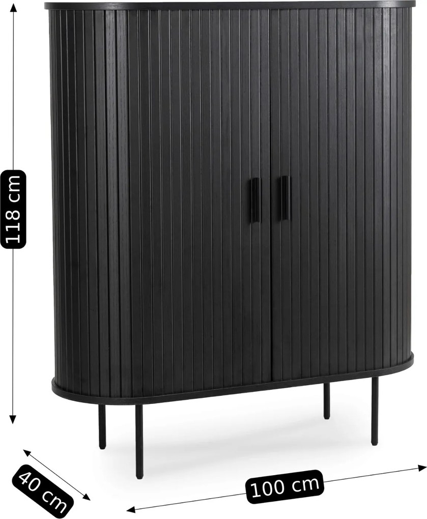 Komoda Trish 100 cm čierna