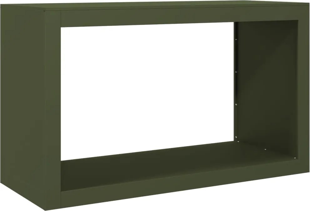vidaXL Regál na krbové drevo, zelený 100x40x60 cm, oceľ