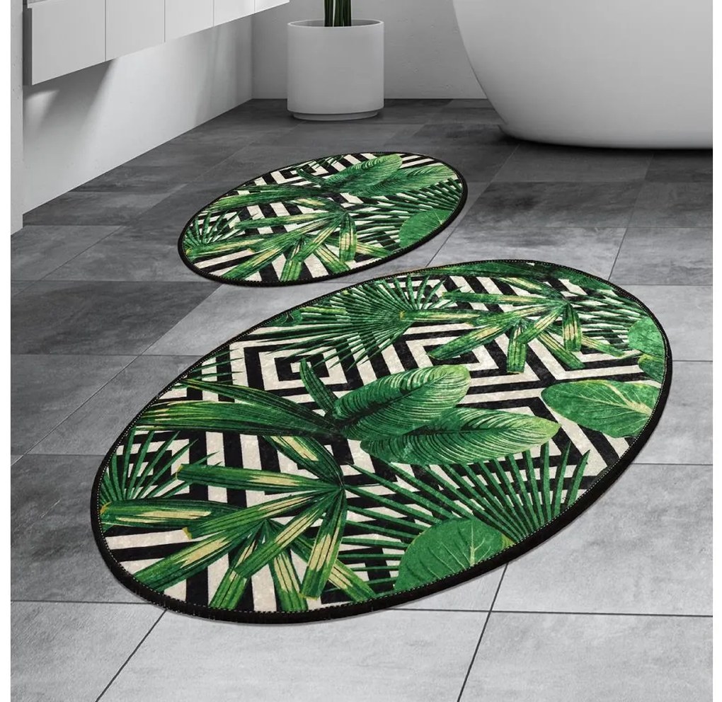 Asir SADA 2x Kúpeľňová predložka TROPIC 60/100 cm zelená 359CHL1543