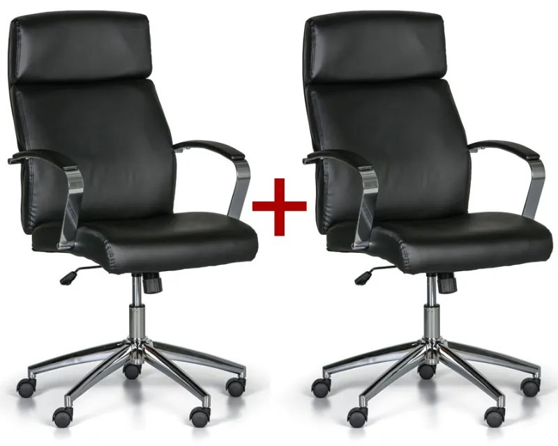 Kancelárske kreslo HOLT 1+1 ZADARMO, čierna