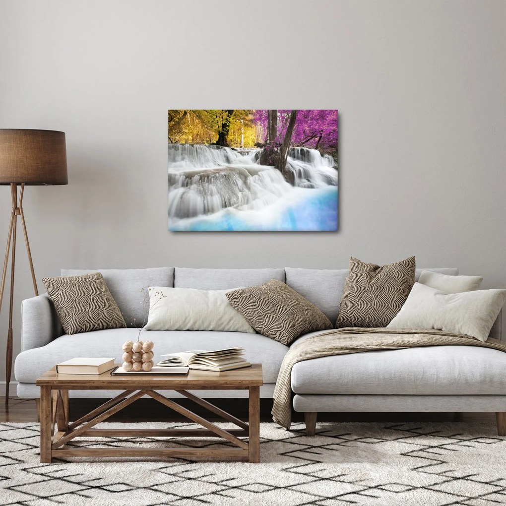 Obraz Erawan vodopádu v lese (70x50 cm)