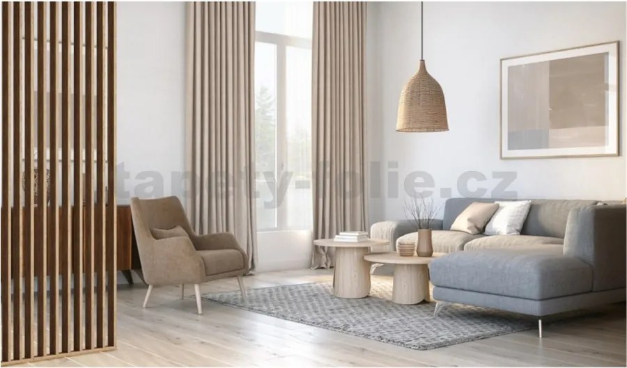 Predeľovacie panely, dub saragossa 3D lamely, rozmer 2750 x 580 x 65 mm, IMPOL TRADE