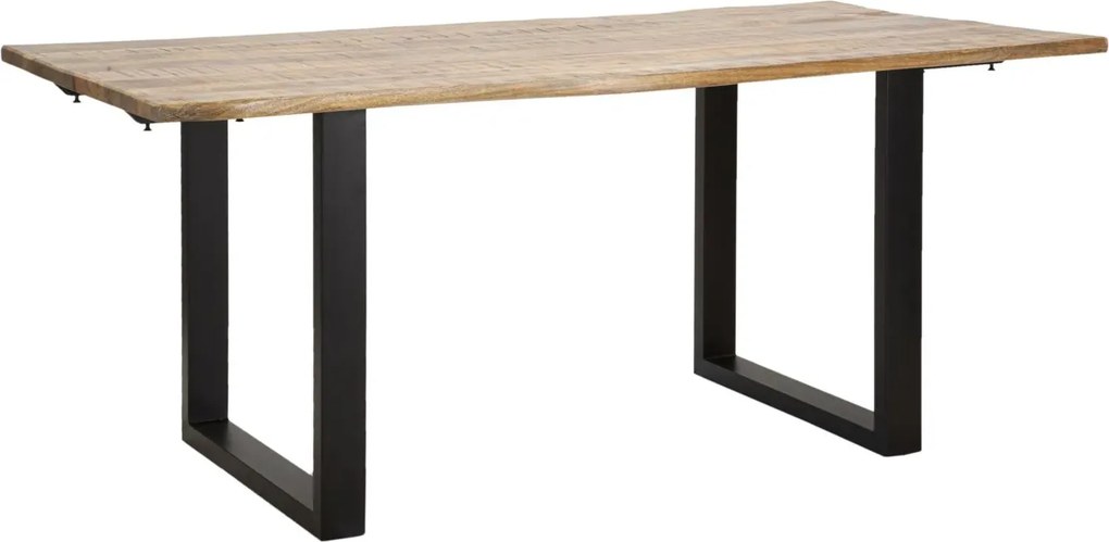 Jedálenský rozkladací stôl Edge 180/280 cm z masívu hnedý/čierny
